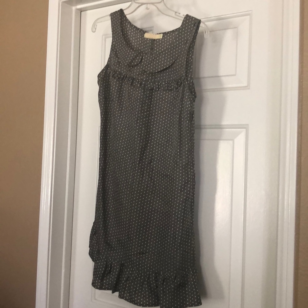 Urban outfitters green silk polka dot dress
